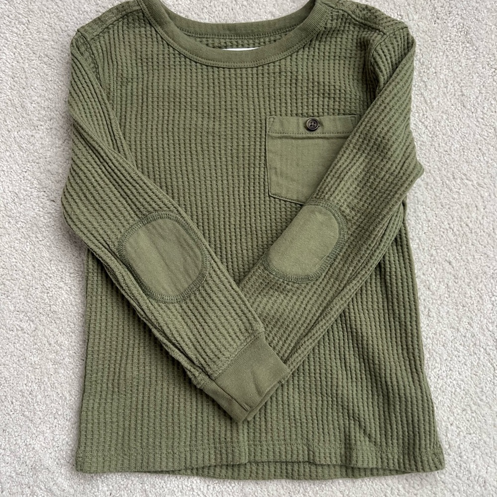 Old Navy Kids Waffle Knit Long Sleeve Tee - Olive